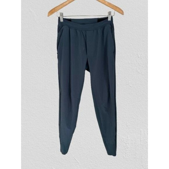 LULULEMON Blue High-Waisted Jogger Pants Lightweight Stretch Fabric Tapered Leg - Picture 1 of 8